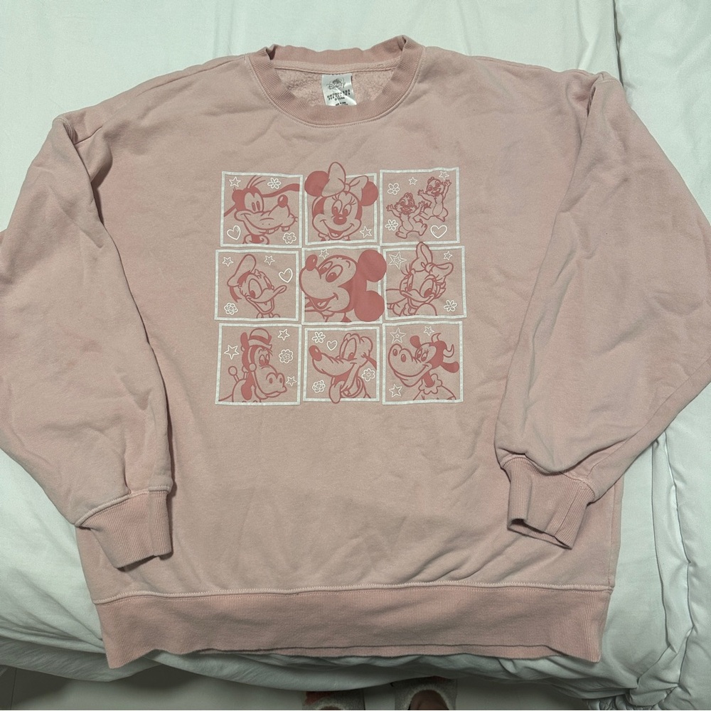 Pink Disney Character Graphic Sweatshirt